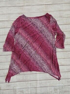 JM Collection Pink Patterned Top